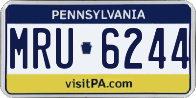 PA license plate MRU6244