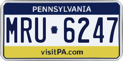 PA license plate MRU6247