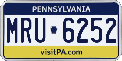 PA license plate MRU6252