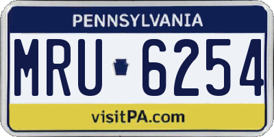 PA license plate MRU6254