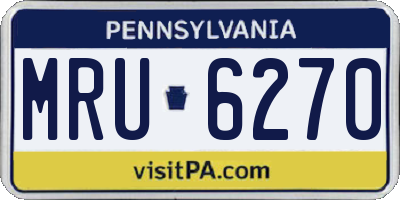 PA license plate MRU6270