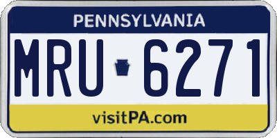 PA license plate MRU6271