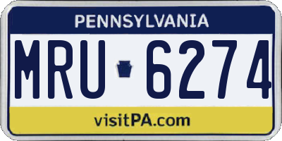 PA license plate MRU6274