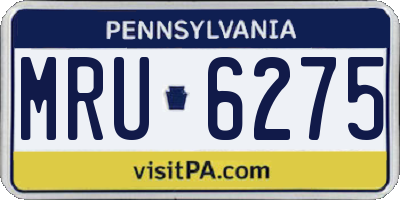 PA license plate MRU6275