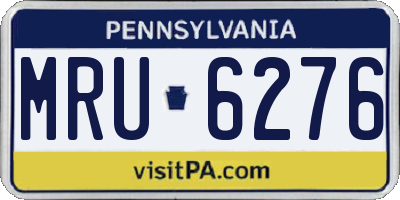 PA license plate MRU6276