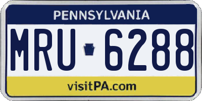 PA license plate MRU6288
