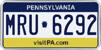 PA license plate MRU6292