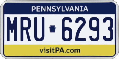 PA license plate MRU6293