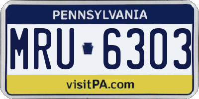PA license plate MRU6303