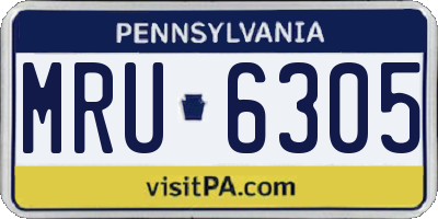 PA license plate MRU6305