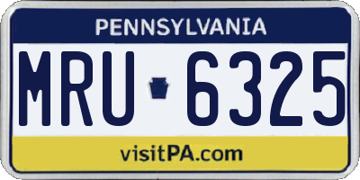 PA license plate MRU6325