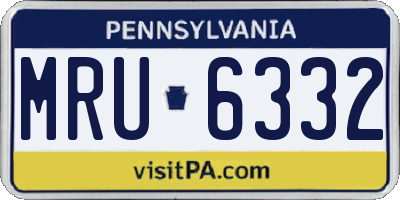 PA license plate MRU6332