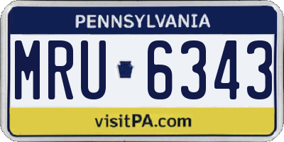 PA license plate MRU6343