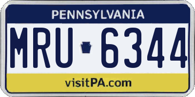 PA license plate MRU6344