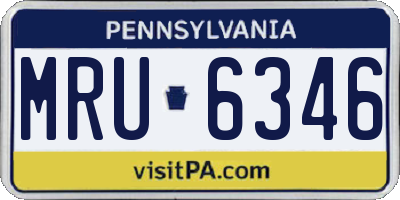 PA license plate MRU6346