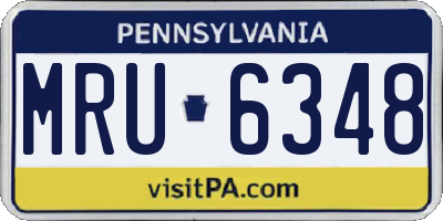 PA license plate MRU6348