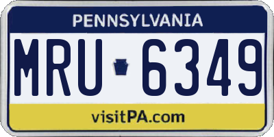 PA license plate MRU6349