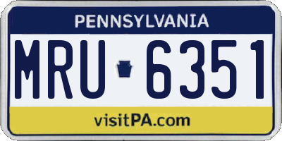 PA license plate MRU6351