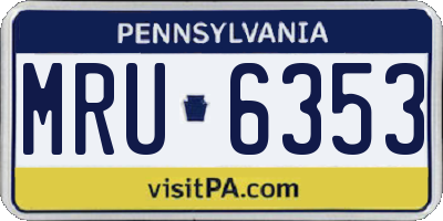 PA license plate MRU6353