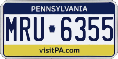 PA license plate MRU6355