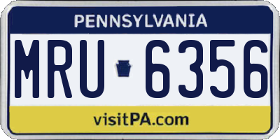 PA license plate MRU6356