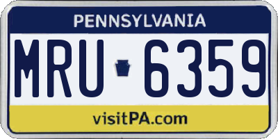 PA license plate MRU6359