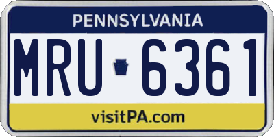 PA license plate MRU6361