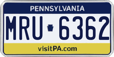 PA license plate MRU6362