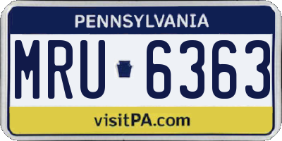 PA license plate MRU6363