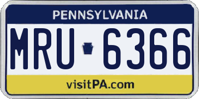PA license plate MRU6366