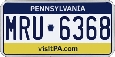 PA license plate MRU6368