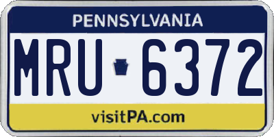 PA license plate MRU6372