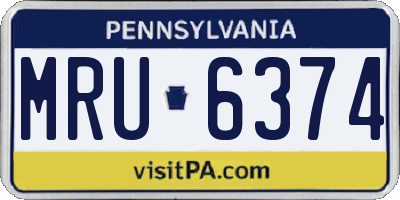 PA license plate MRU6374