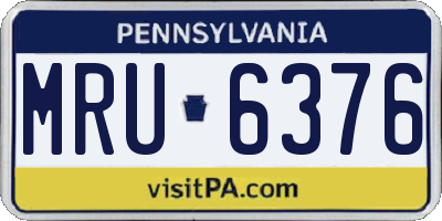 PA license plate MRU6376