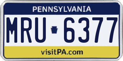PA license plate MRU6377