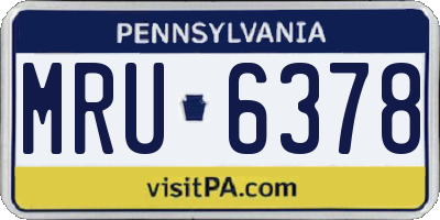 PA license plate MRU6378