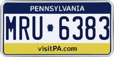 PA license plate MRU6383
