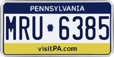 PA license plate MRU6385