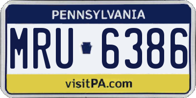 PA license plate MRU6386