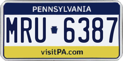 PA license plate MRU6387