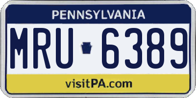 PA license plate MRU6389