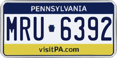 PA license plate MRU6392