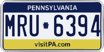 PA license plate MRU6394