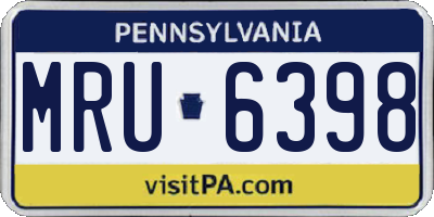 PA license plate MRU6398