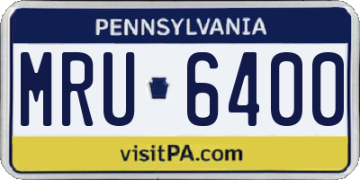 PA license plate MRU6400