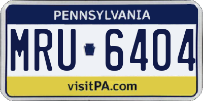 PA license plate MRU6404