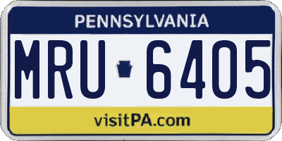 PA license plate MRU6405