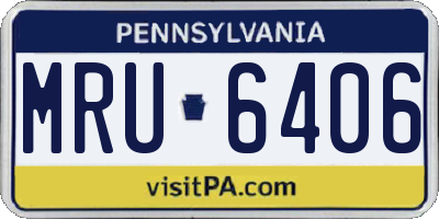 PA license plate MRU6406