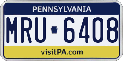 PA license plate MRU6408