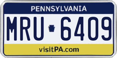 PA license plate MRU6409